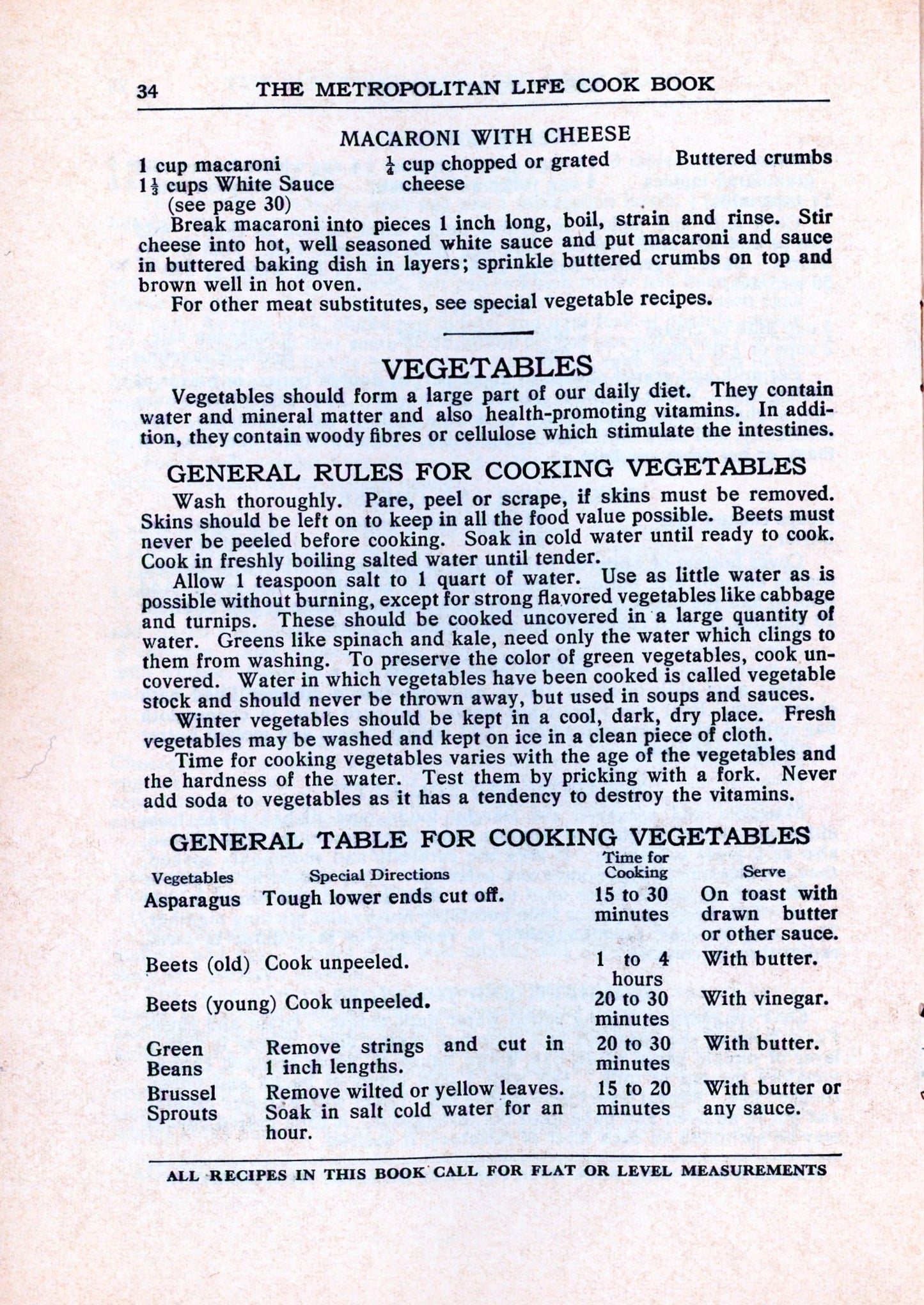METROPOLITAN LIFE COOK BOOK Recipe Booklet Circa 1925