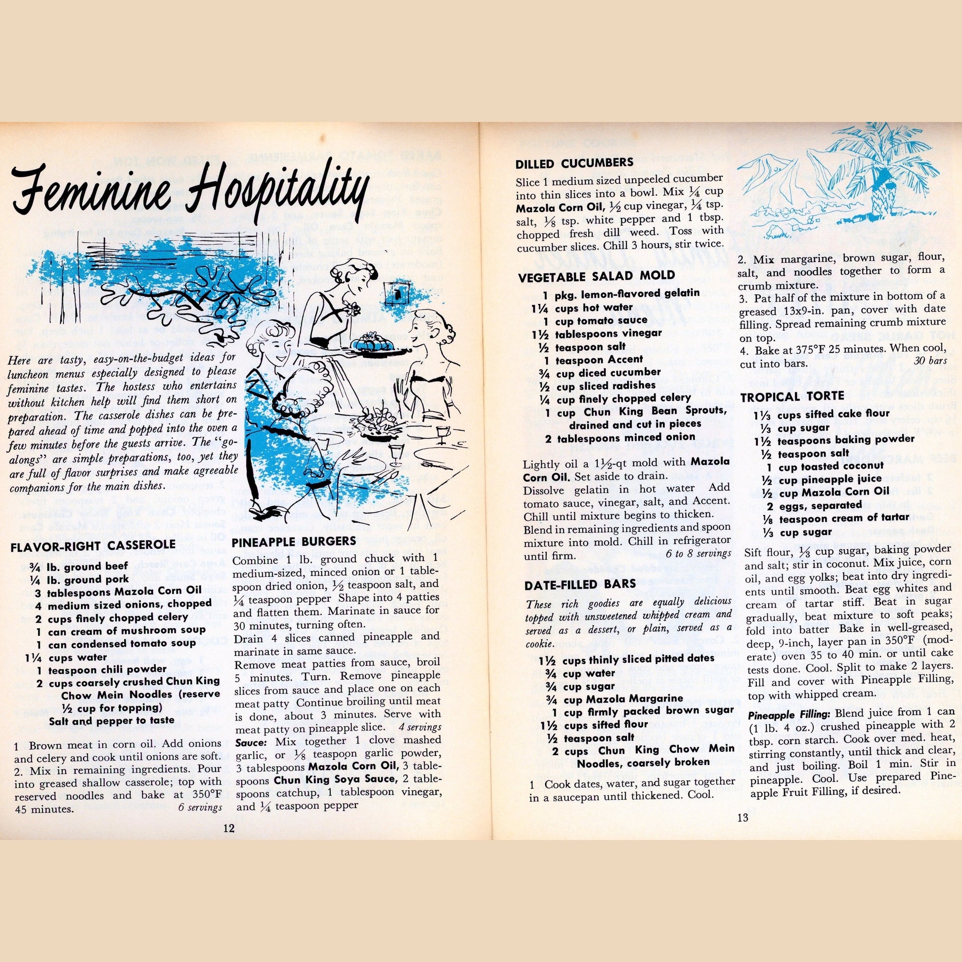 ORIENTAL COOKERY Vintage Recipe Booklet Produced by Chun King and Mazola Corn Oil Circa 1962 2