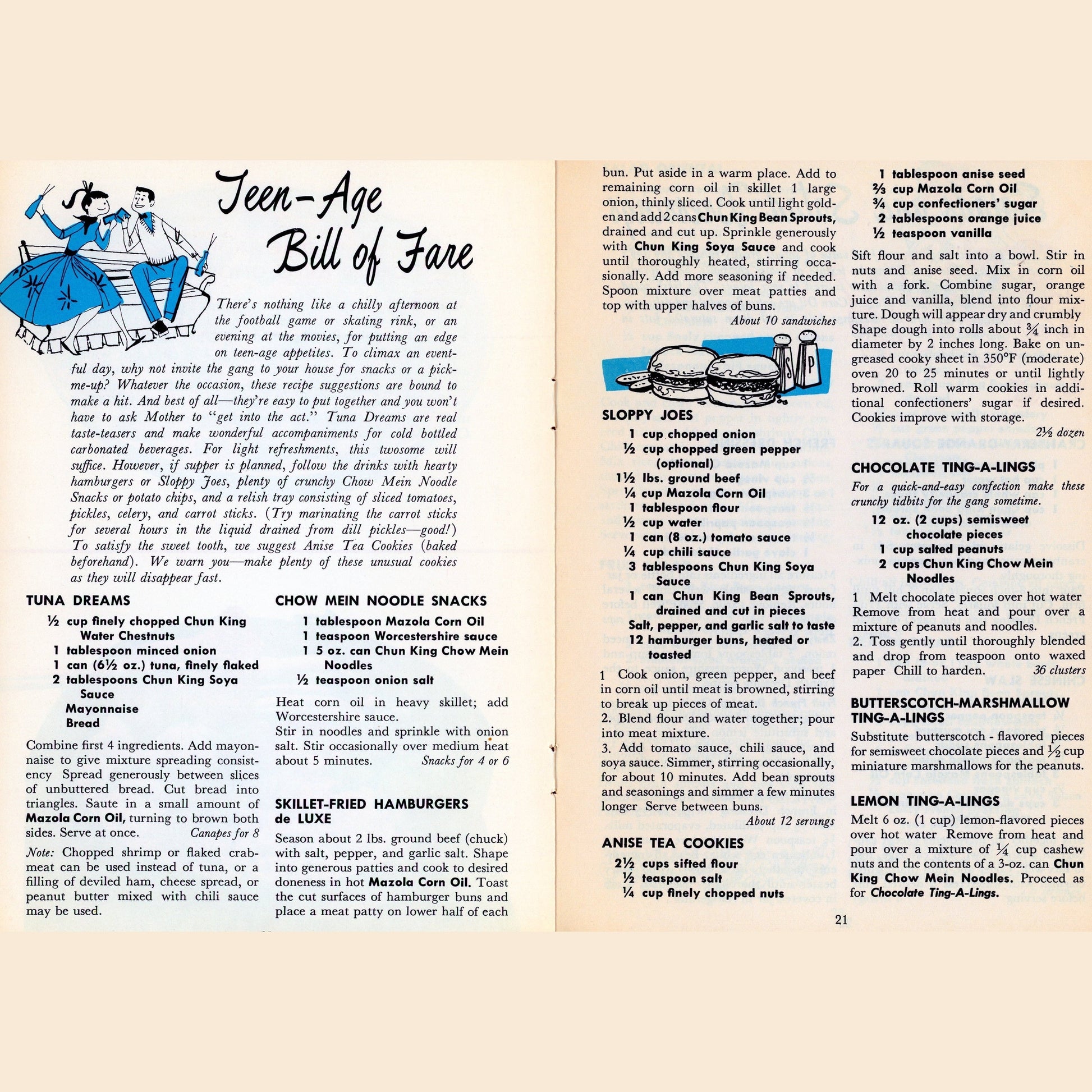 ORIENTAL COOKERY Vintage Recipe Booklet Produced by Chun King and Mazola Corn Oil Circa 1962 1