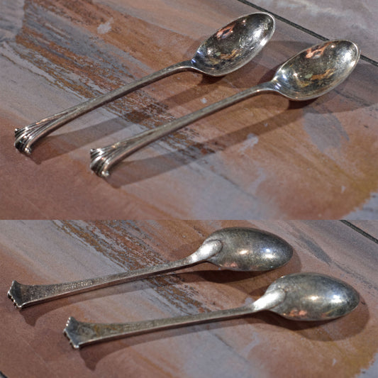 ONSLOW SILVER PLATE DEMITASSE SPOONS by Roberts & Belk of Sheffield Set of Two (2)