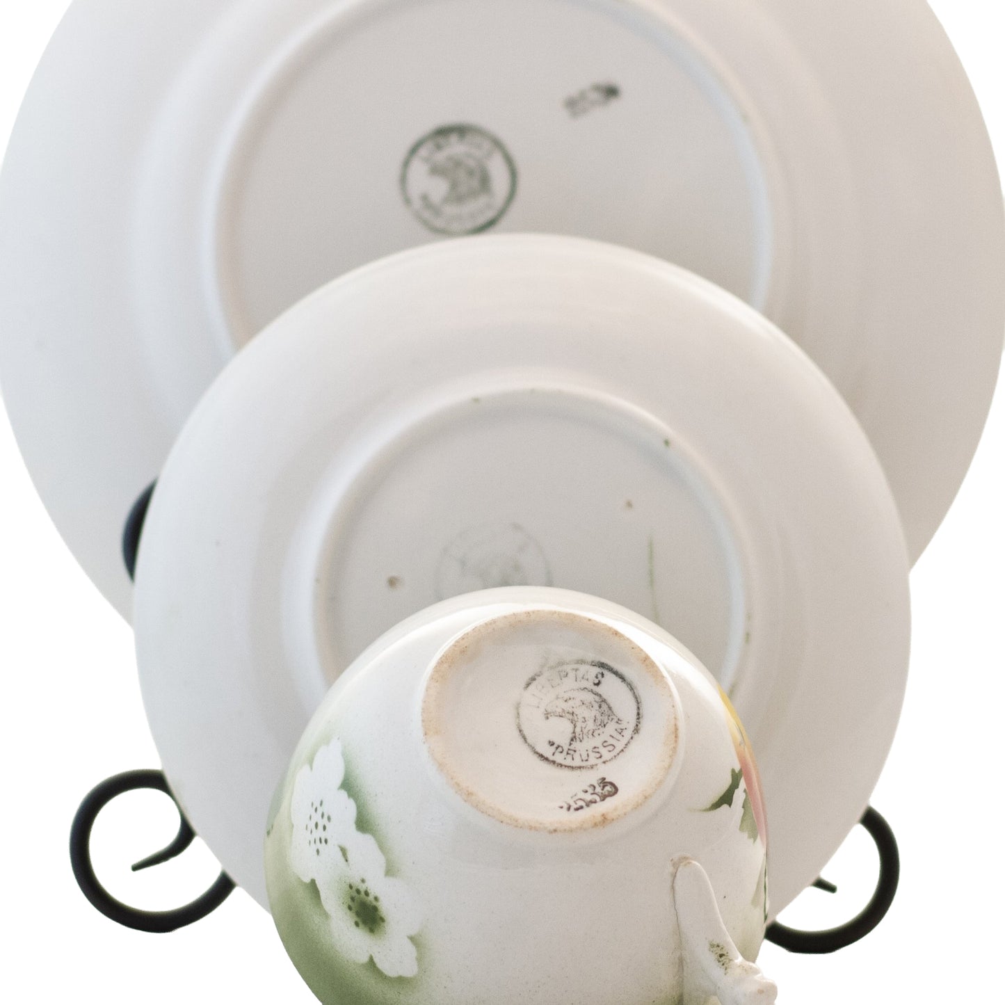 Antique Libertas Prussia Luncheon Set – Apples & Pears, Plate Cup & Saucer, Early 1900s Marks