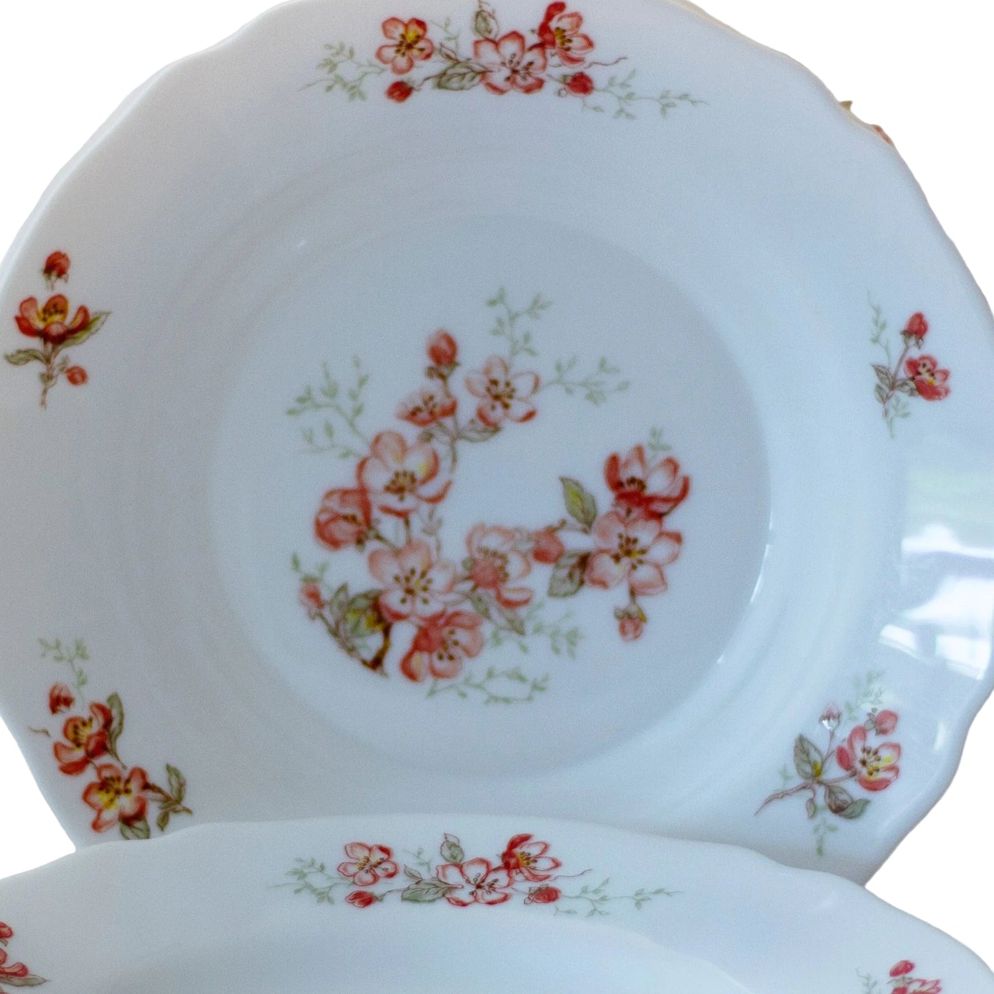 Arcopal Florentine Rimmed Soup Bowl | Pink Floral France