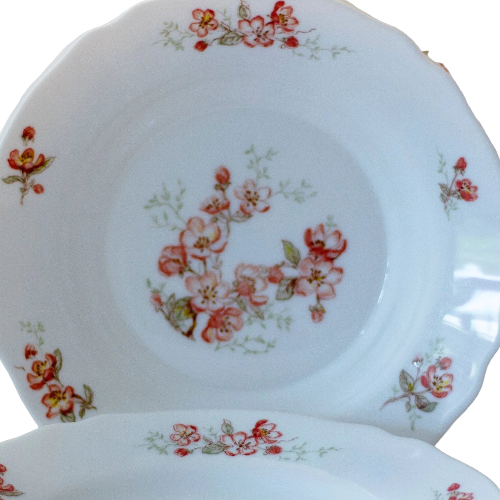 Arcopal Florentine Rimmed Soup Bowl | Pink Floral France