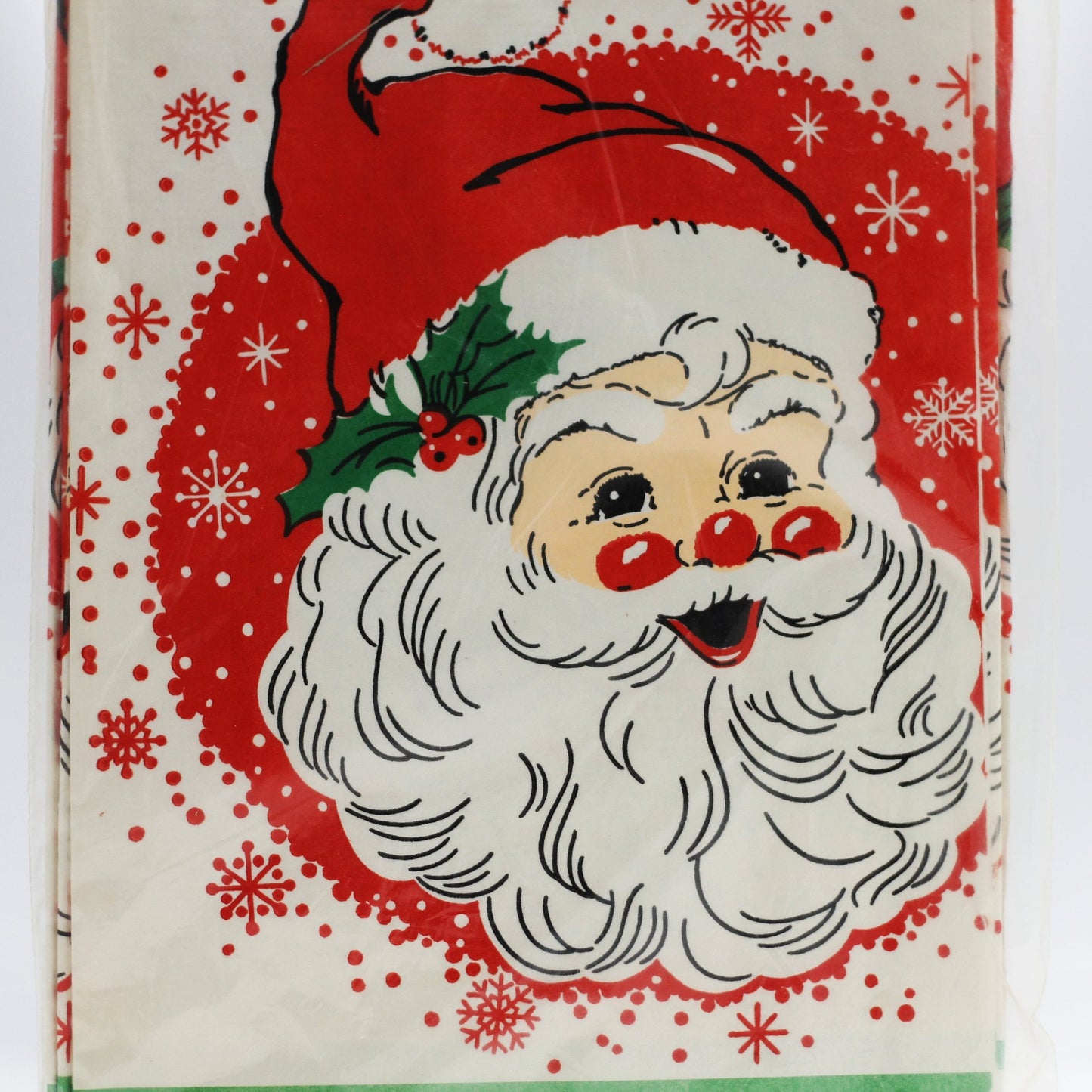 Vintage CHRISTMAS SANTA CLAUS Paper Table Cover by C.A. Reed 52" x 96"