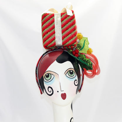 Diadema navideña decorada con tartán escocés Stewart Royal