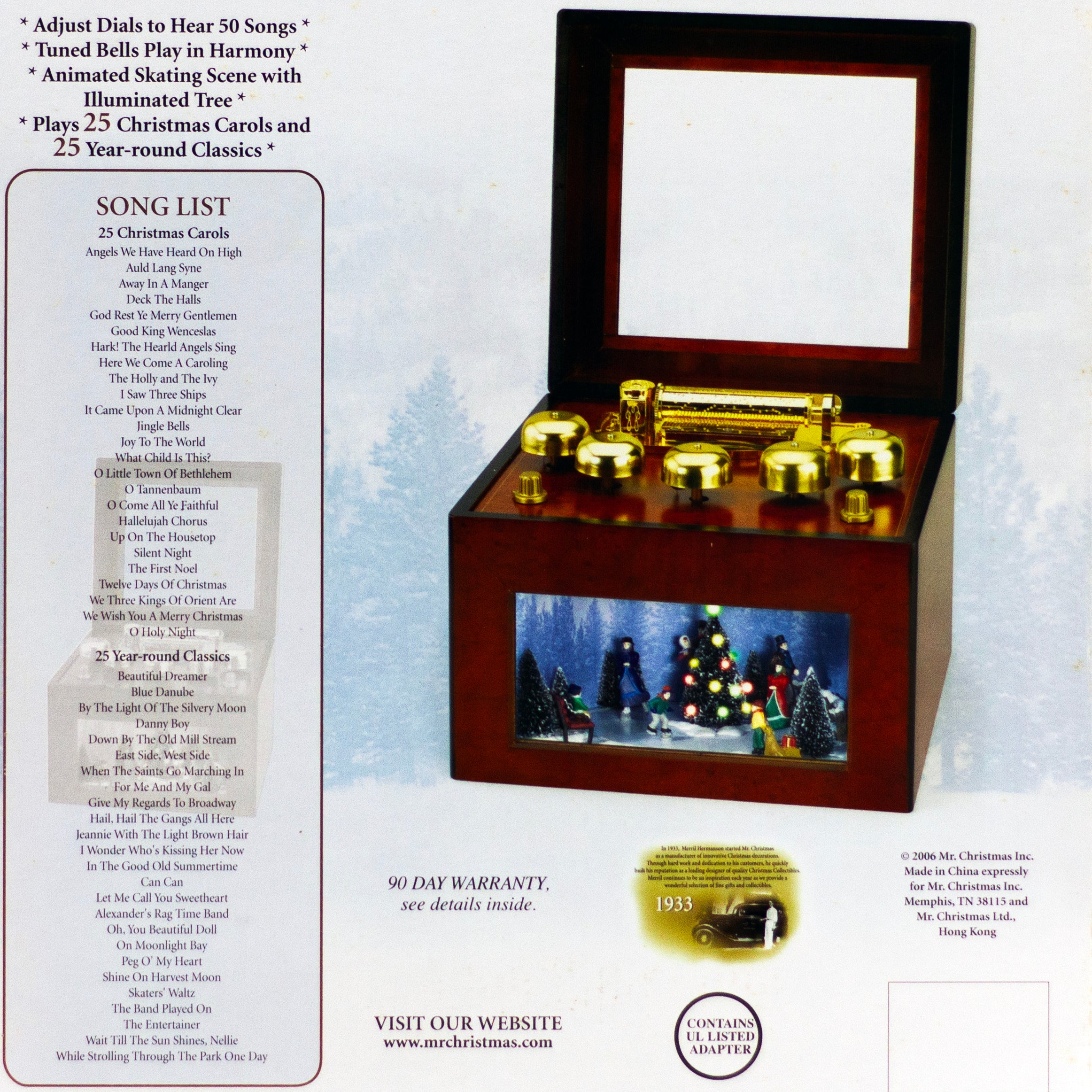 Mr. Christmas Animated Concertina Music Box 50 Songs 2006 – The