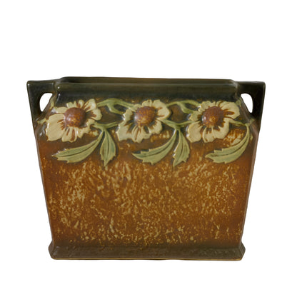 Florero con asas tipo almohada Roseville Pottery Dahlrose | Circa 1924-1928