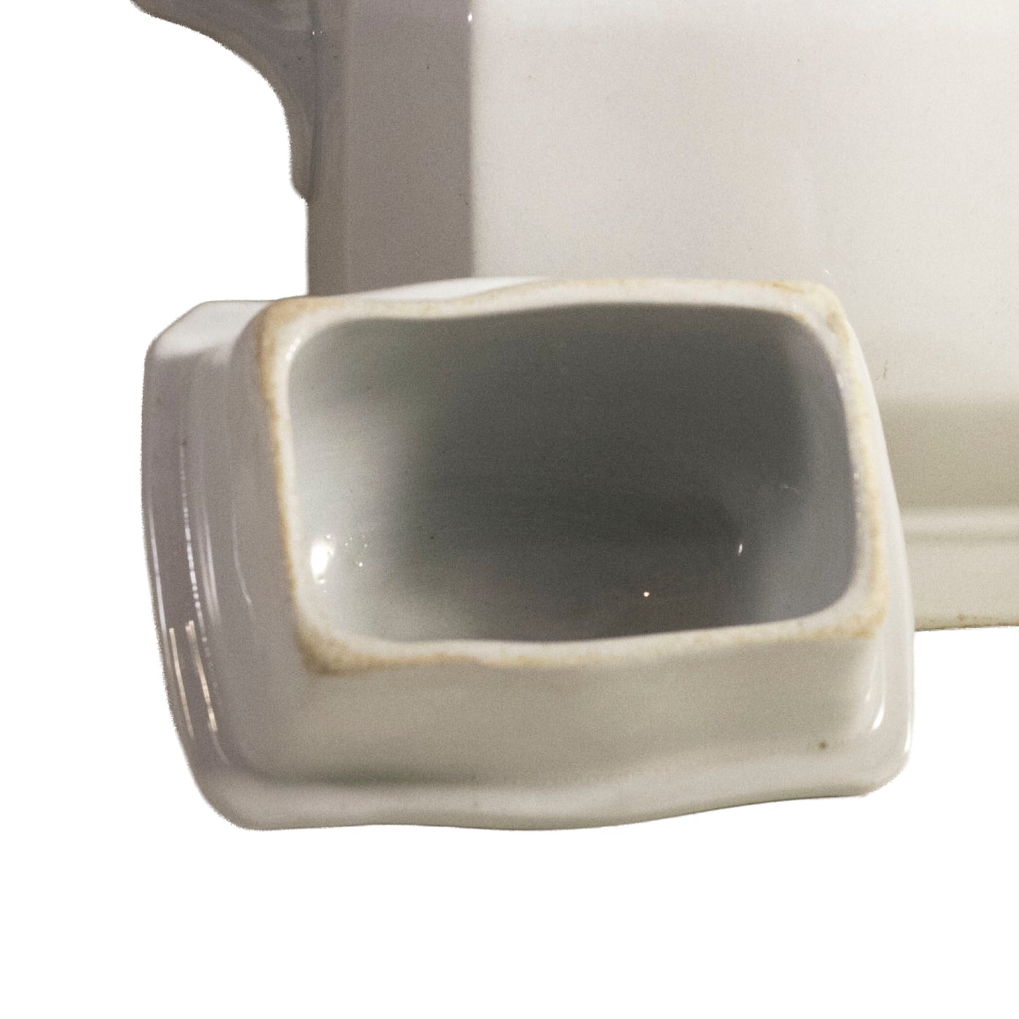 Tetera de loza J & G Meakin Classic Block Optic – Loza blanca inglesa antigua c. 1890
