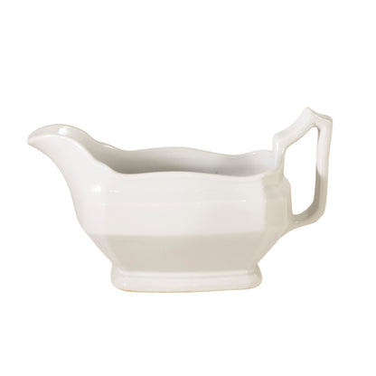 Antique J & G Meakin Block Optic Ironstone Sauce Boat, Staffordshire England c.1890