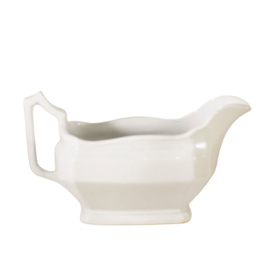 Antique J & G Meakin Block Optic Ironstone Sauce Boat, Staffordshire England c.1890 3