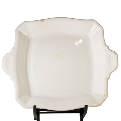 J & G Meakin Block Optic Square Ironstone Covered Dish with Underplate 2
