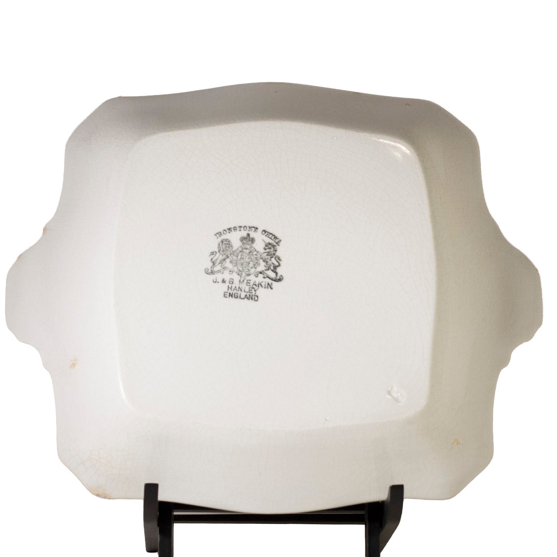 J & G Meakin Block Optic Square Ironstone Covered Dish with Underplate 3