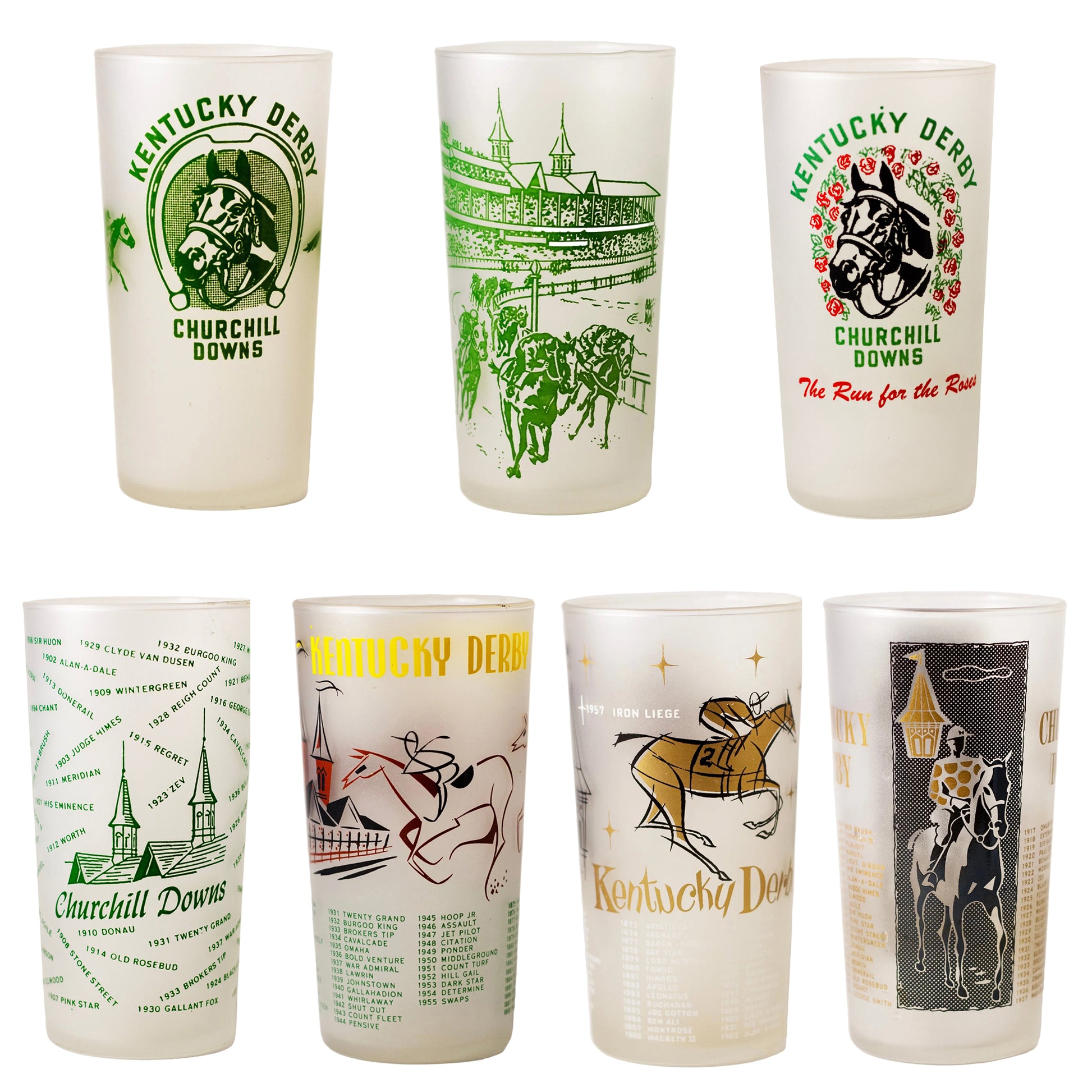 Kentucky Derby Glasses 1948 - 1959