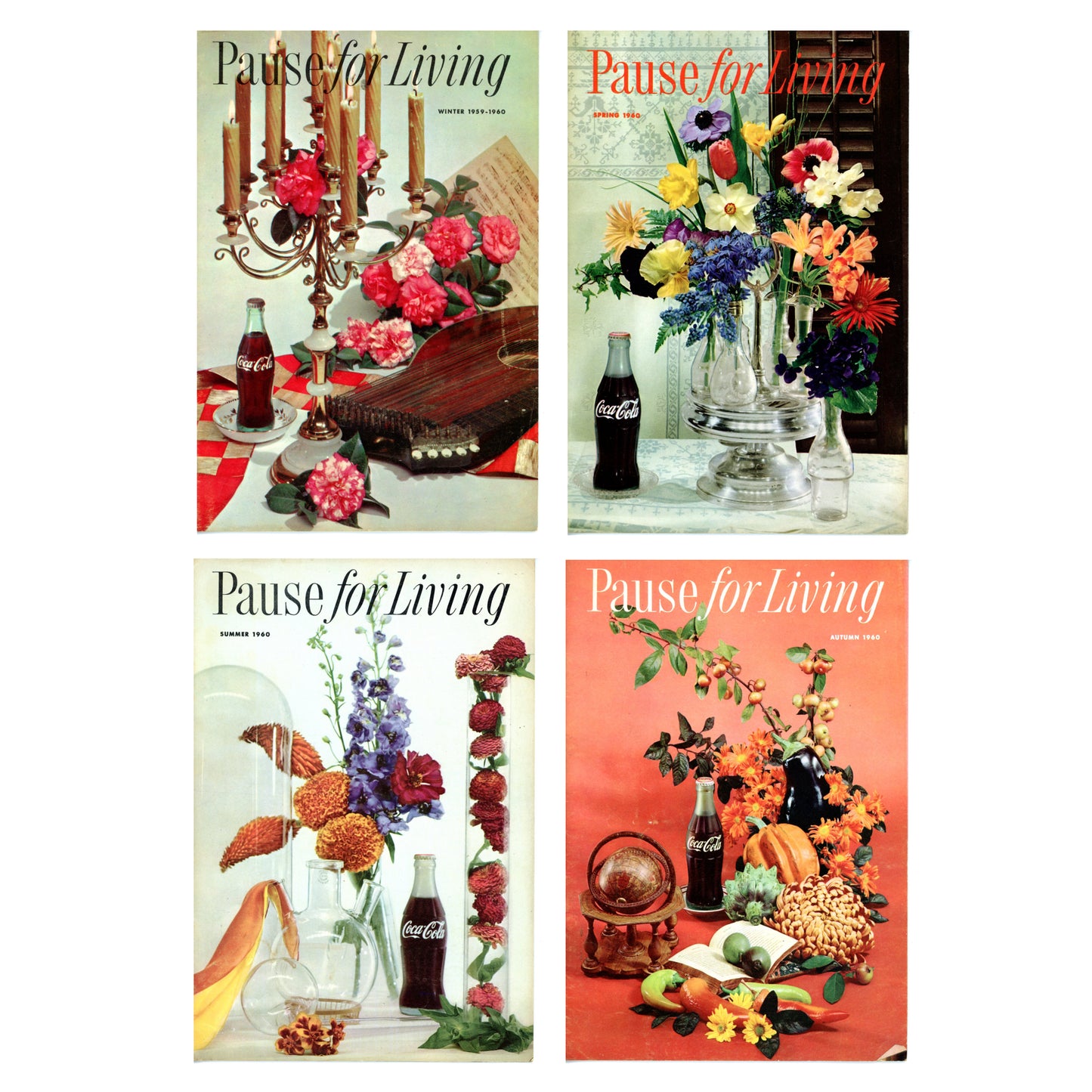 Coca Cola Pause for Living 1960 Full Year Set (Winter 1959-60, Spring, Summer, Autumn)