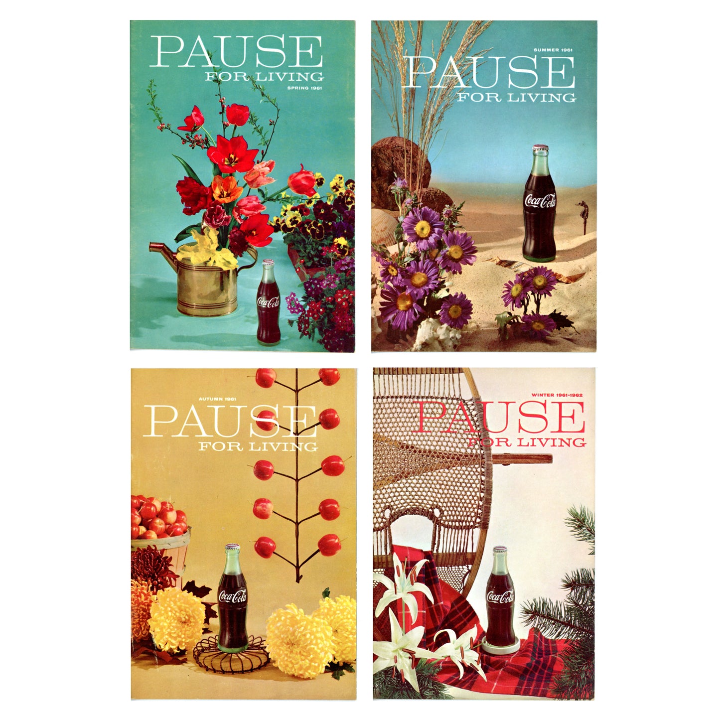 Coca Cola Pause for Living 1961 Full Year Set (Spring, Summer, Autumn, Winter)