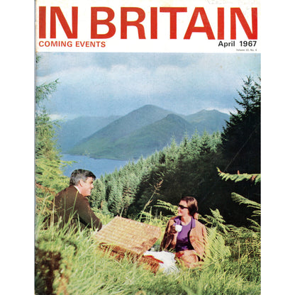 Select 1967 issues of Coming Events in Britain magazine. Vintage UK travel publication with colorful covers, cultural scenes, and mid-century appeal. April 1967