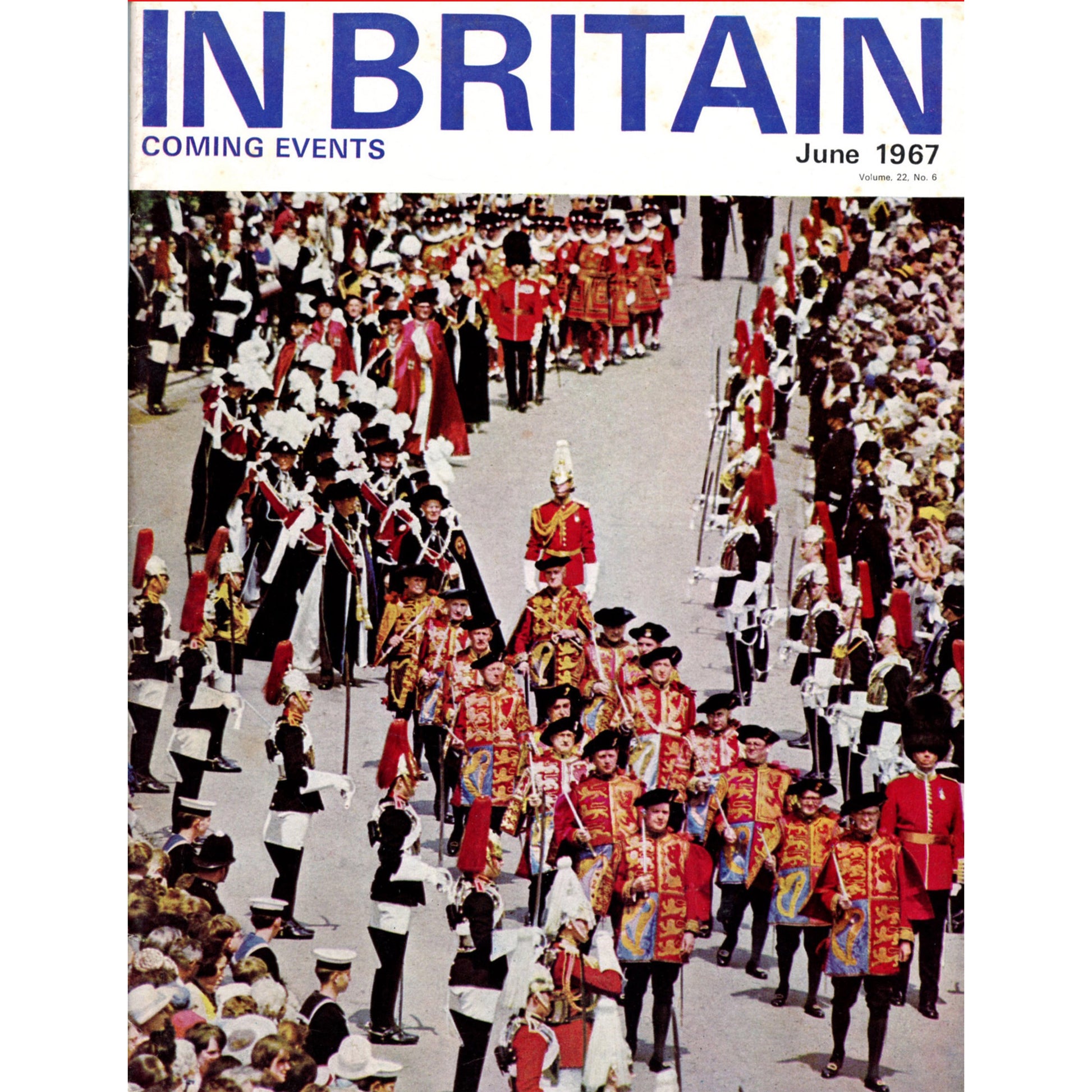 Select 1967 issues of Coming Events in Britain magazine. Vintage UK travel publication with colorful covers, cultural scenes, and mid-century appeal. June 1967