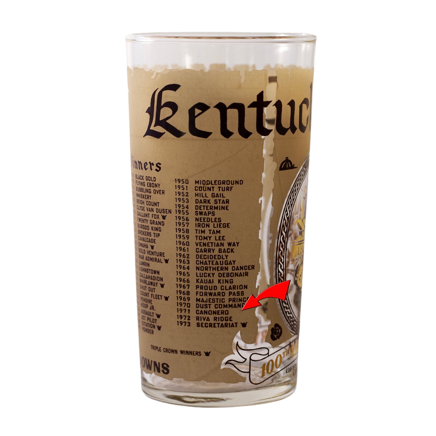 Verres à Menthe Julep du Kentucky Derby | 1970 - 1979 | Verrerie Commémorative de Churchill Downs