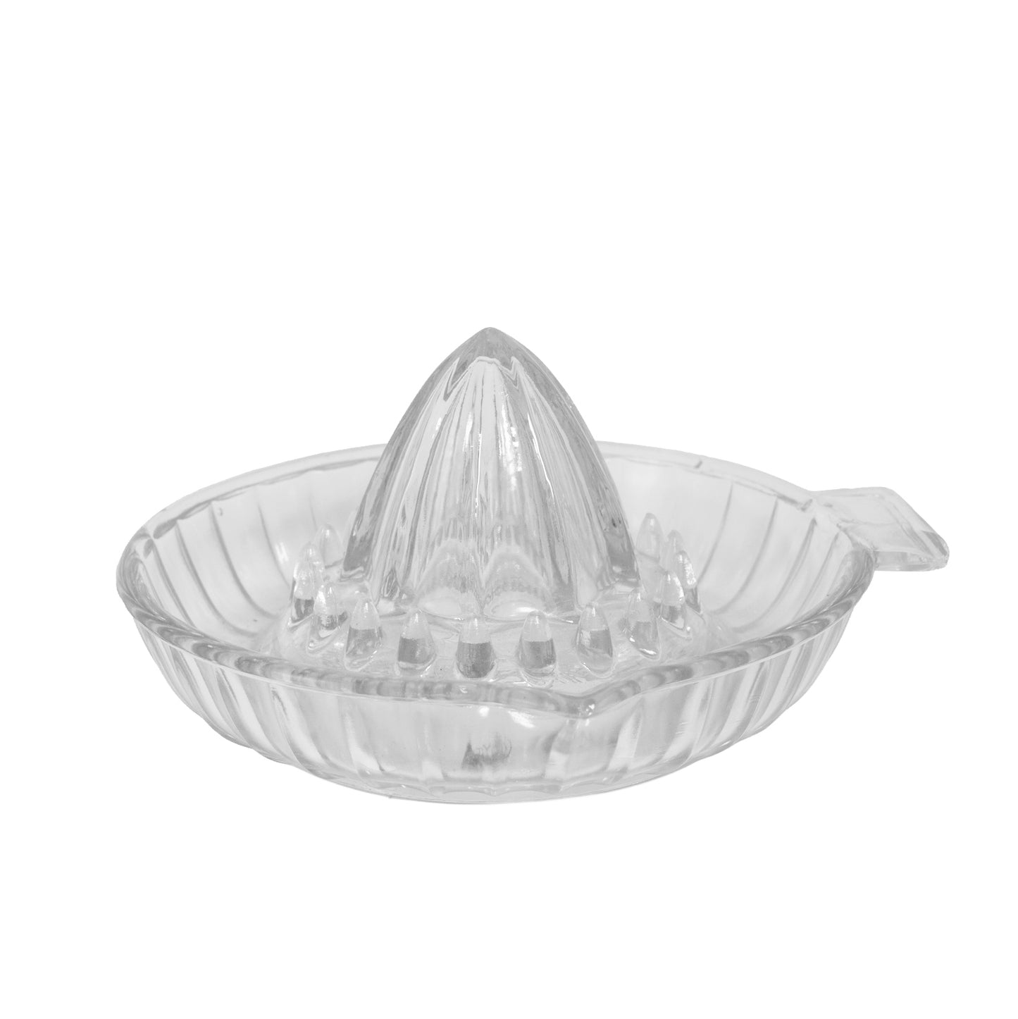 Glass Citrus Reamer Fluted Bowl | Thumb Handle Luminarc France