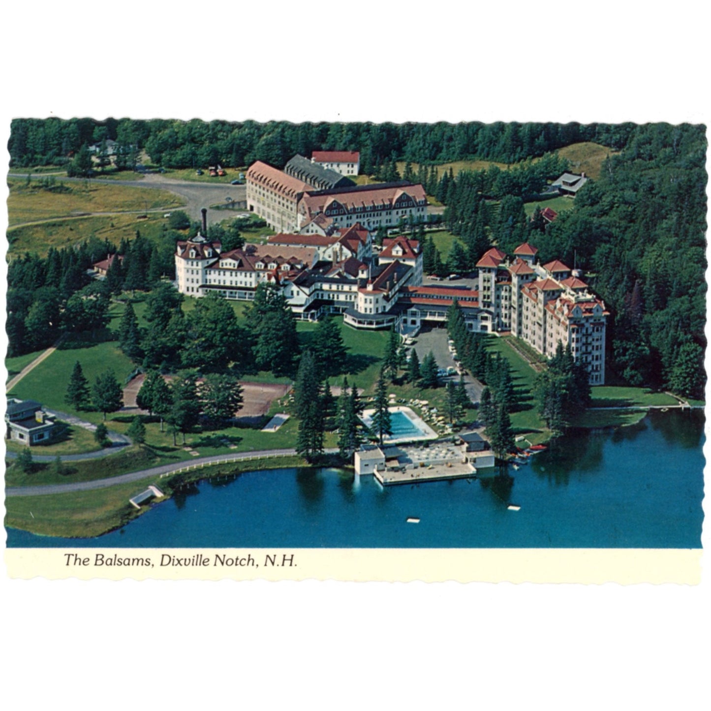 The Balsams Dixville Notch Aerial View Vintage Resort Chrome Postcard Front 