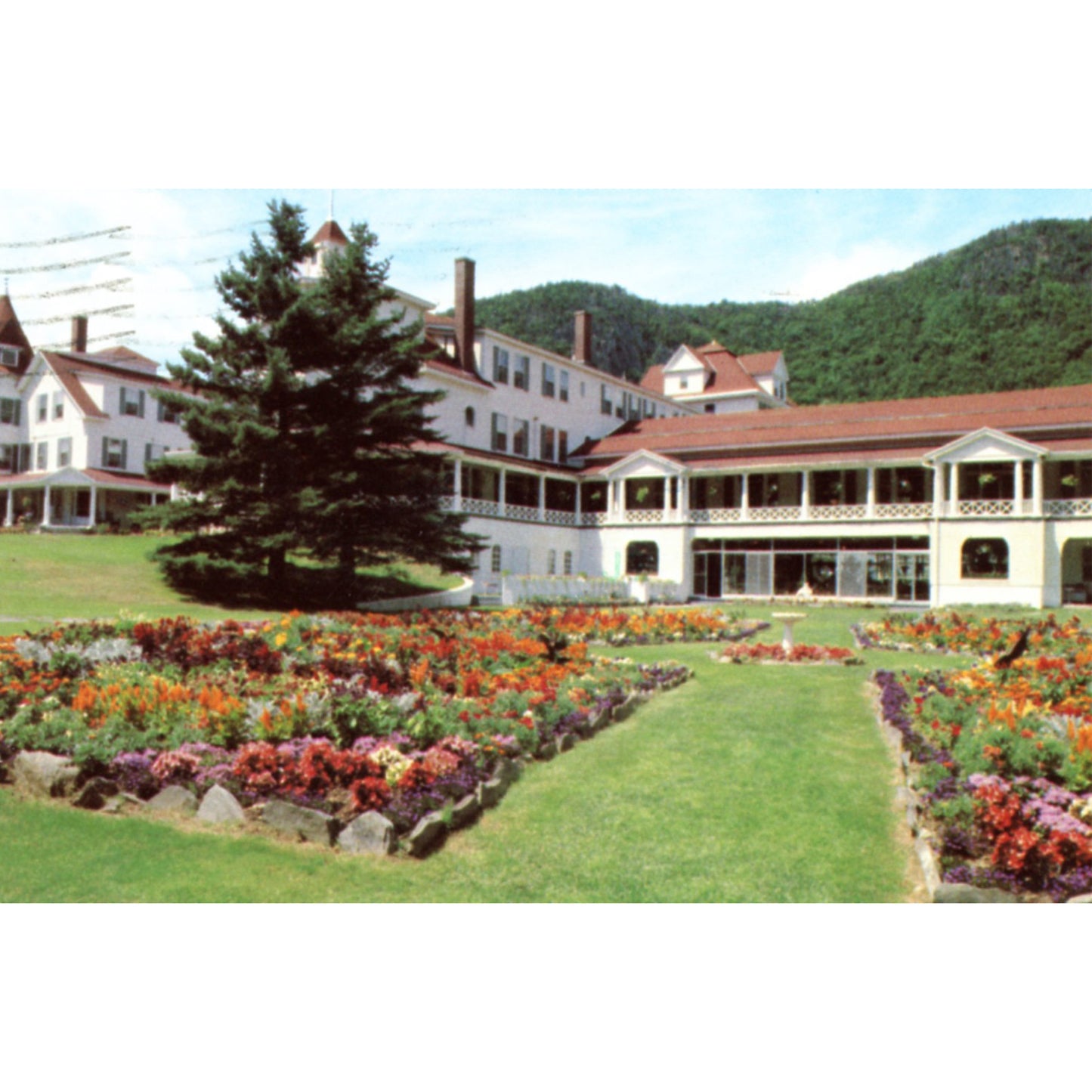 The Balsams Dixville Notch Gardens Vintage Resort Chrome Postcard Front
