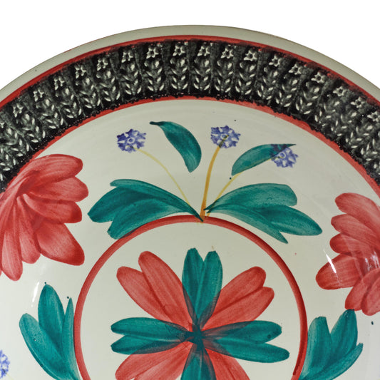 Antique Nimy Belgian Bowl Gaudy Welsh Style Hand Painted