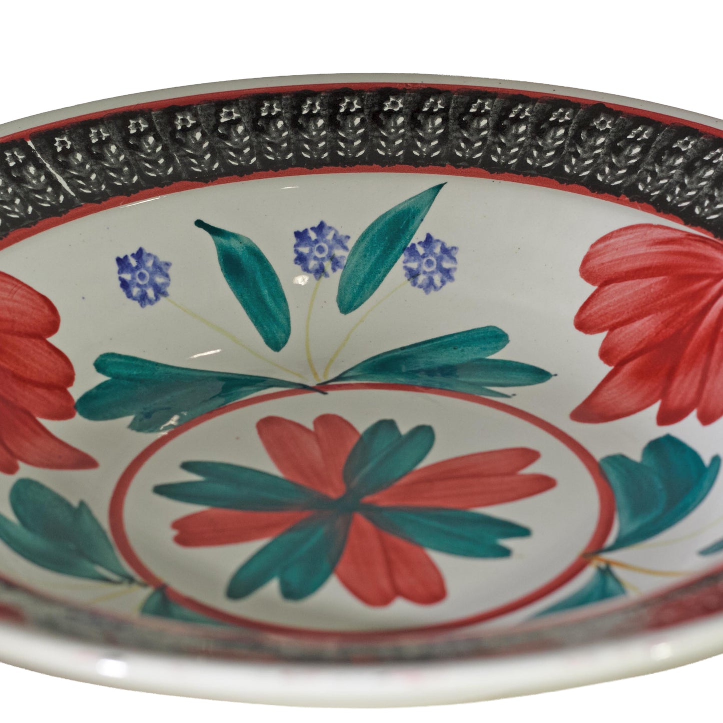 Antique Nimy Belgian Bowl Gaudy Welsh Style Hand Painted