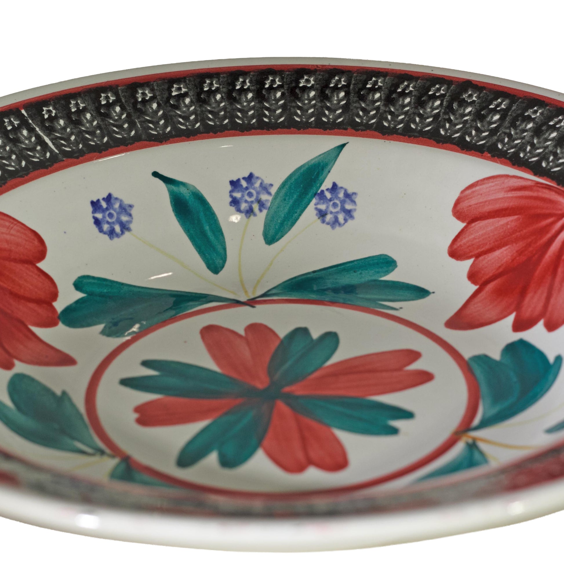 Antique Nimy Belgian Bowl Gaudy Welsh Style Hand Painted