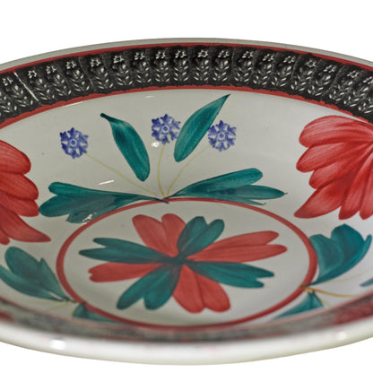 Antique Nimy Belgian Bowl Gaudy Welsh Style Hand Painted
