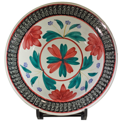 Antique Nimy Belgian Bowl Gaudy Welsh Style Hand Painted