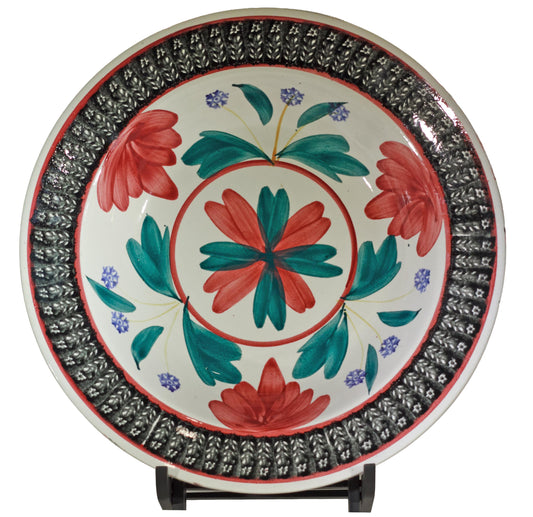 Antique Nimy Belgian Bowl Gaudy Welsh Style Hand Painted