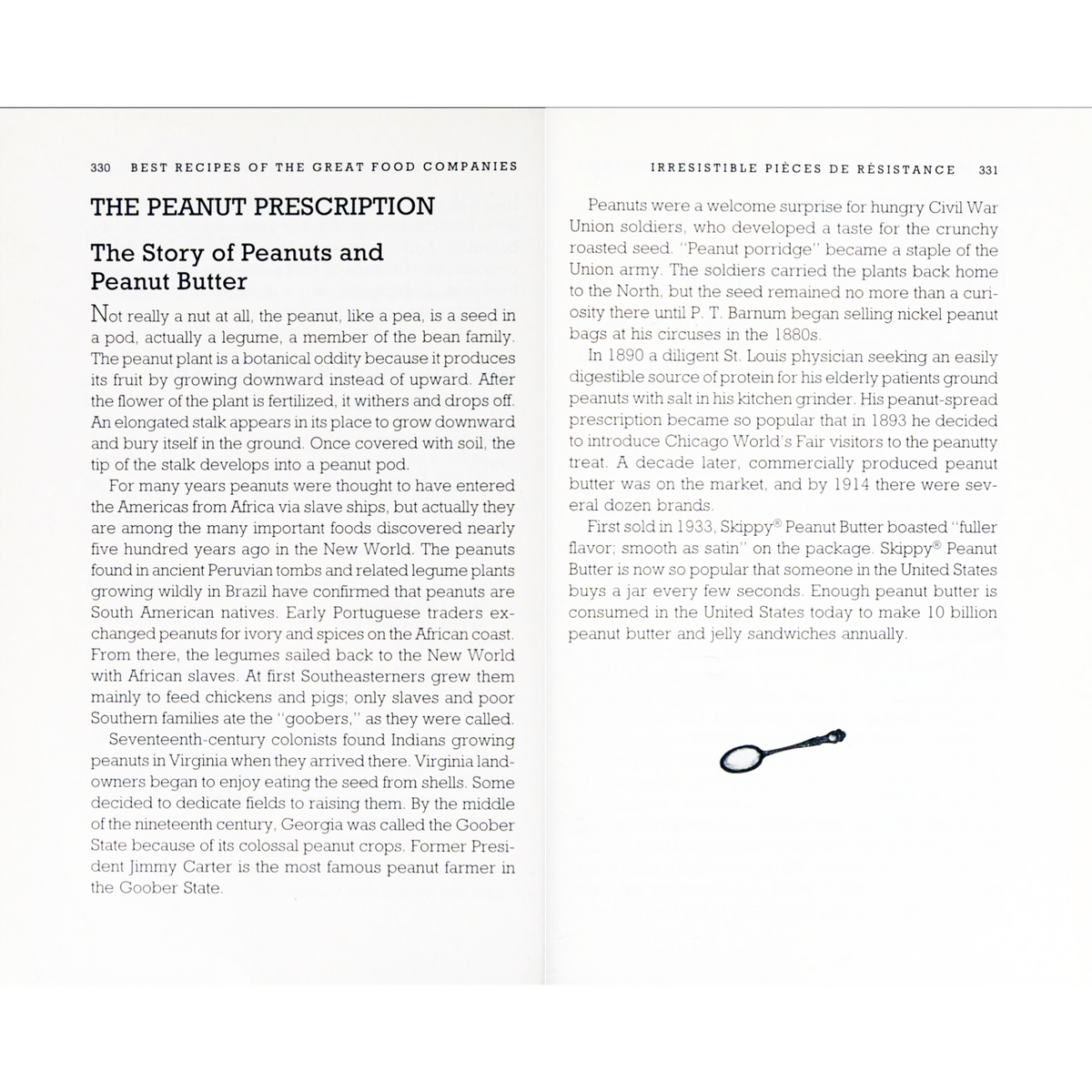 A printed page from Best Recipes of the Great Food Companies | Judith Anderson ©1992 (1997 Revised Edition) showing the article 'The Peanut Prescription' with text 