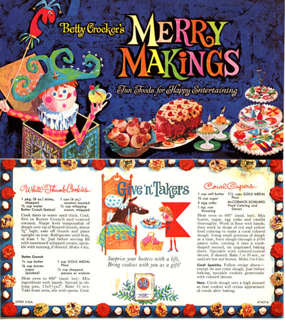 Betty Crocker's Merry Makings (années 1950) Livret de recettes vintage Gold Medal Flour