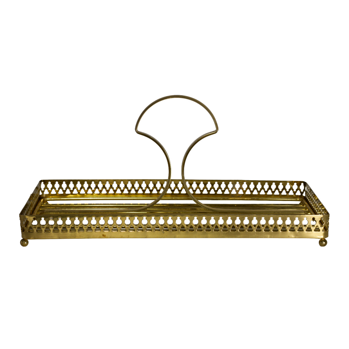 Mid-Century Vintage Brass Bar Tray for Cocktail Glasses or Coffee Caddy