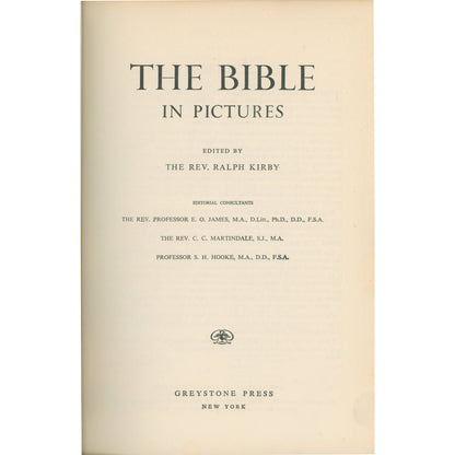 Vintage 1952 Bible picture book by Ralph Kirby with over 1,000 illustrations. Greystone Press hardcover in very good condition. Title Page