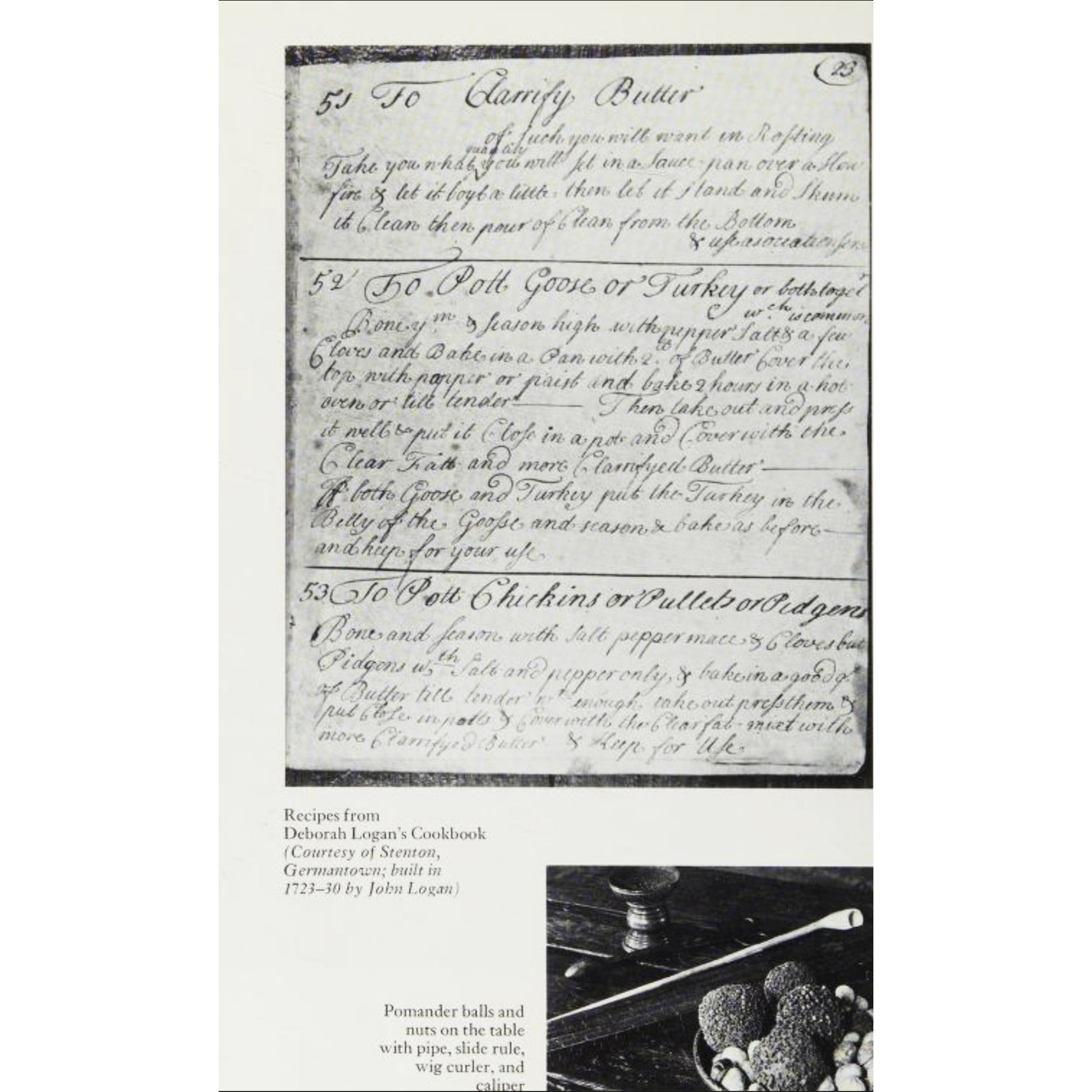 Junior League of Philadelphia’s Bicentennial Cookbook (First Edition, 1975) Pioneer Receipt