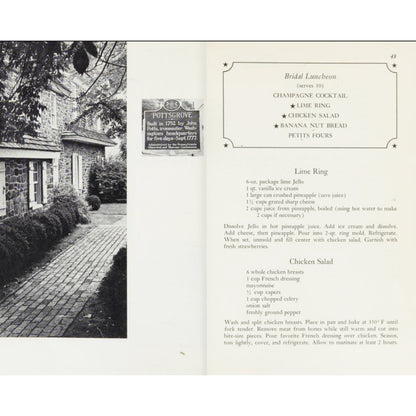Junior League of Philadelphia’s Bicentennial Cookbook (First Edition, 1975) Menu Bridal Luncheon