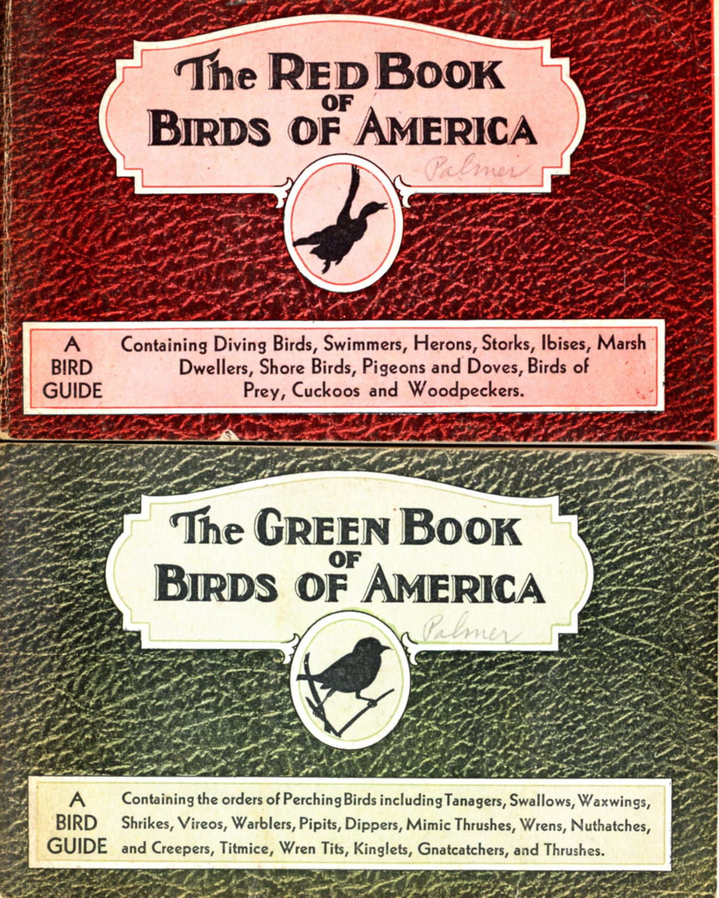 The RED BOOK of Birds of America and The GREEN BOOK of Birds of America (Set of 2) ©1931 FRONT COVERS