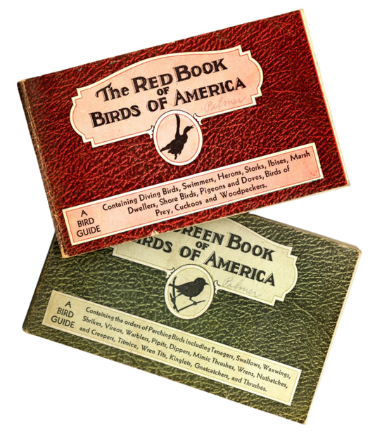 The RED BOOK of Birds of America and The GREEN BOOK of Birds of America (Set of 2) ©1931 FRONT COVERS ANGLED