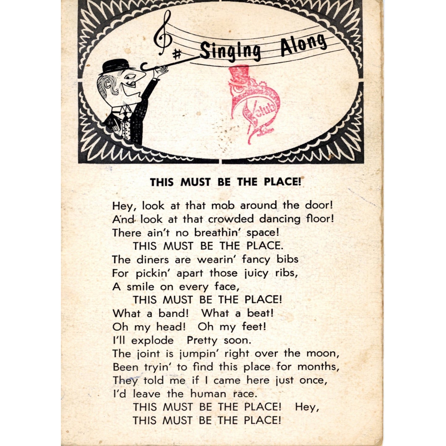 “Singing Along” Jazz Age Club Songbook – Cincinnati / Northern Kentucky Ephemera (1920s–1930s)