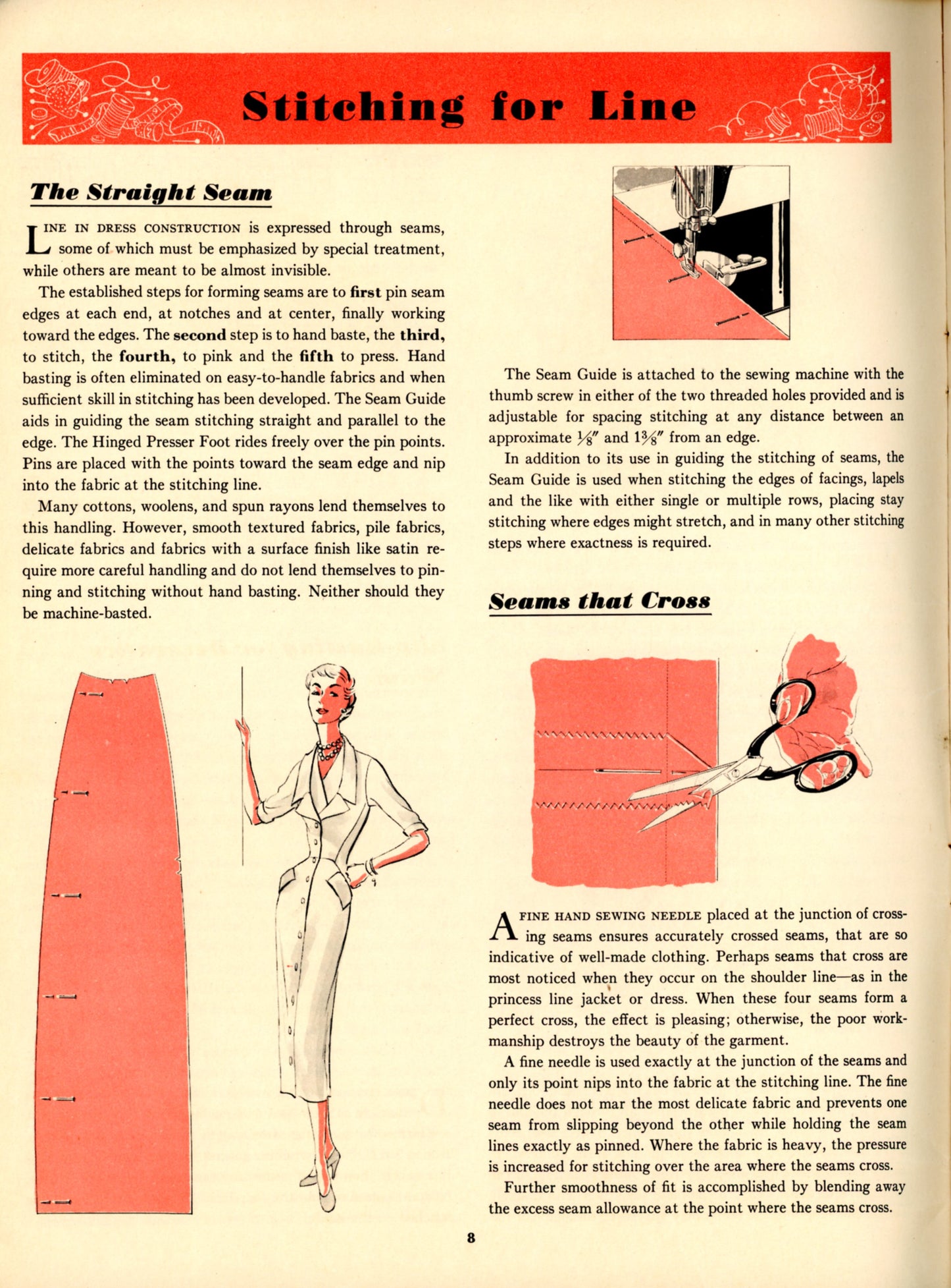 SINGER SEWING SKILLS Reference Book ©1955 STITCHING SEAMS