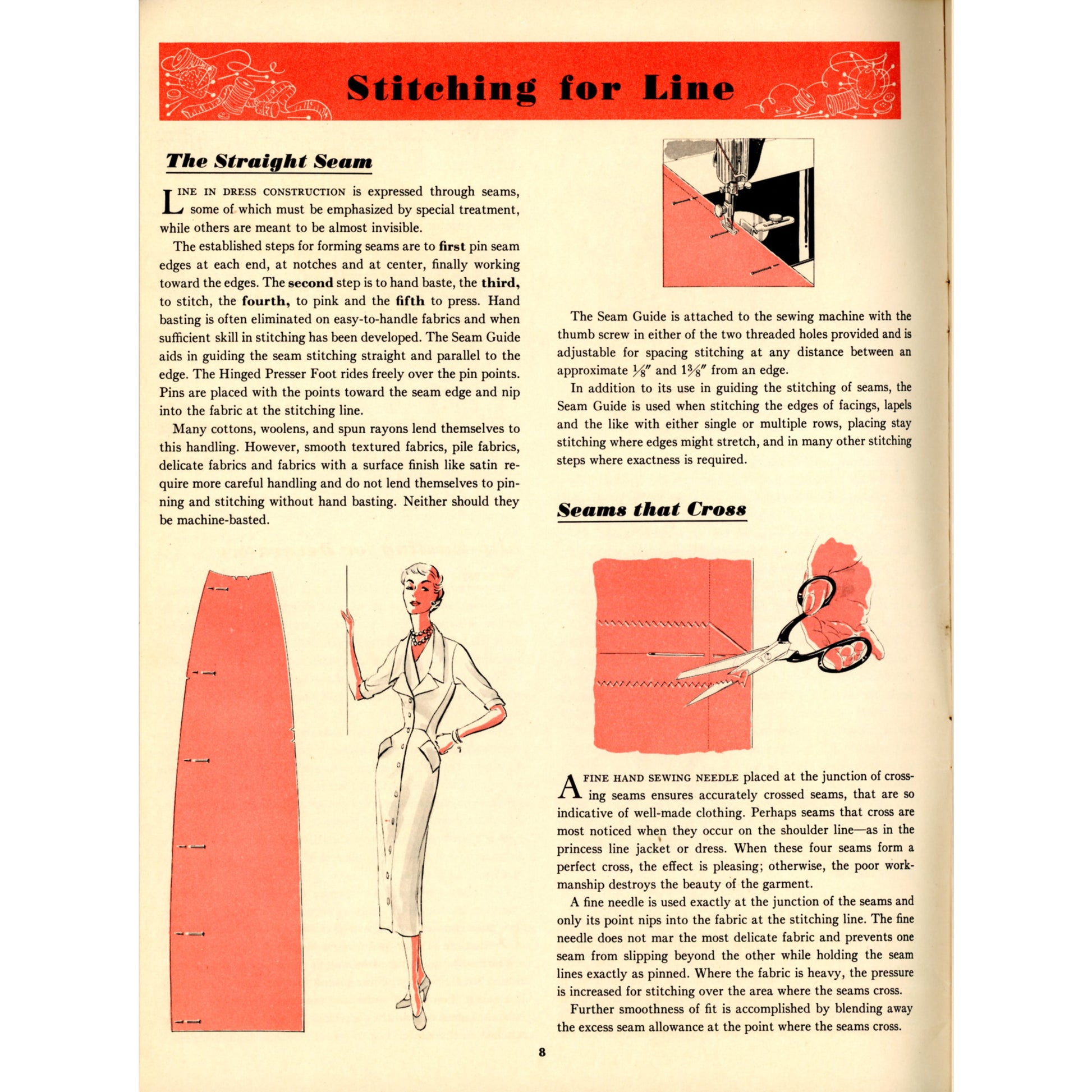 1955 Singer Sewing Skills – Illustrated Dressmaking Techniques Guide