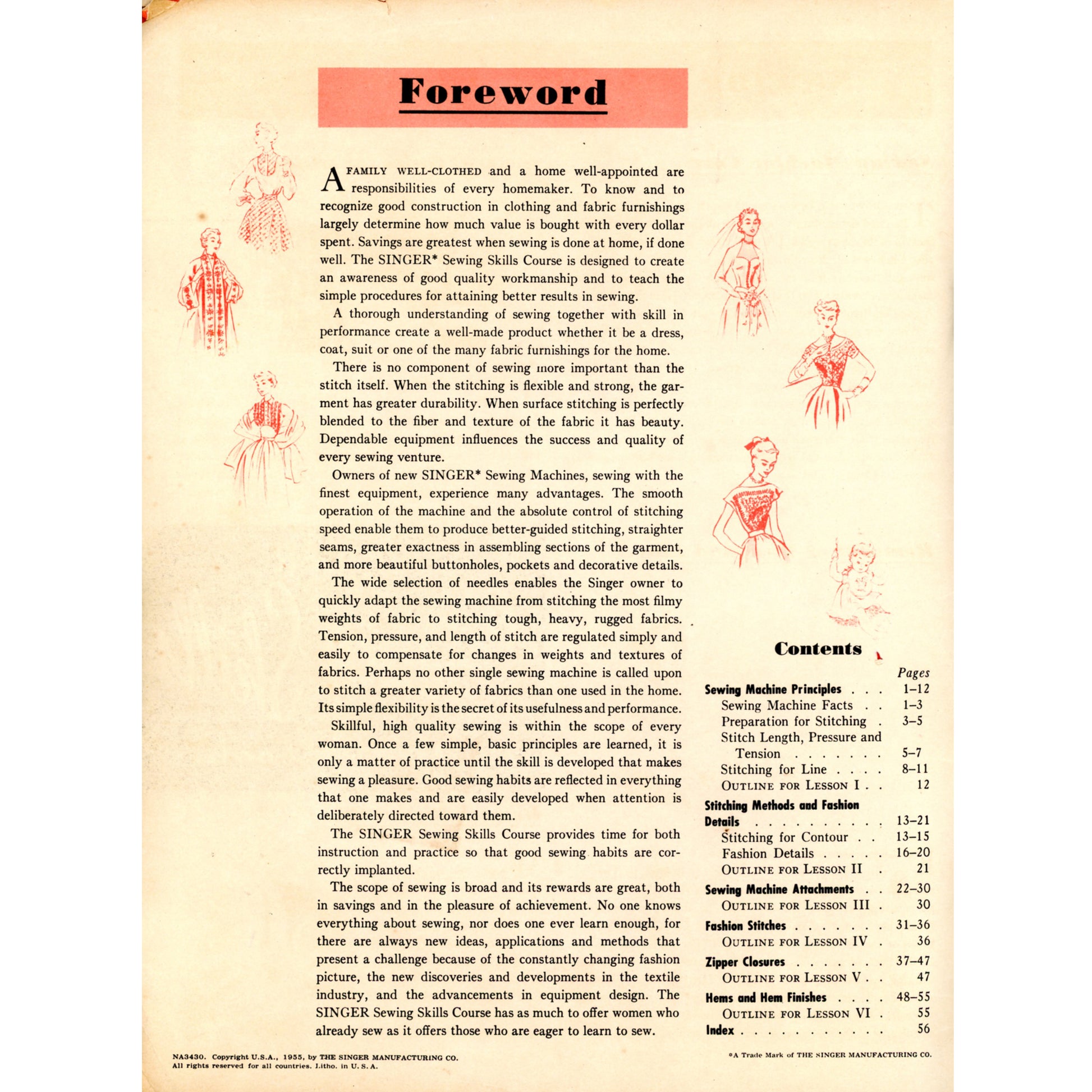 1955 Singer Sewing Skills – Illustrated Dressmaking Techniques Guide