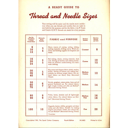 1941 Easy Ways to Sew and Save – Spool Cotton Sewing Guide
