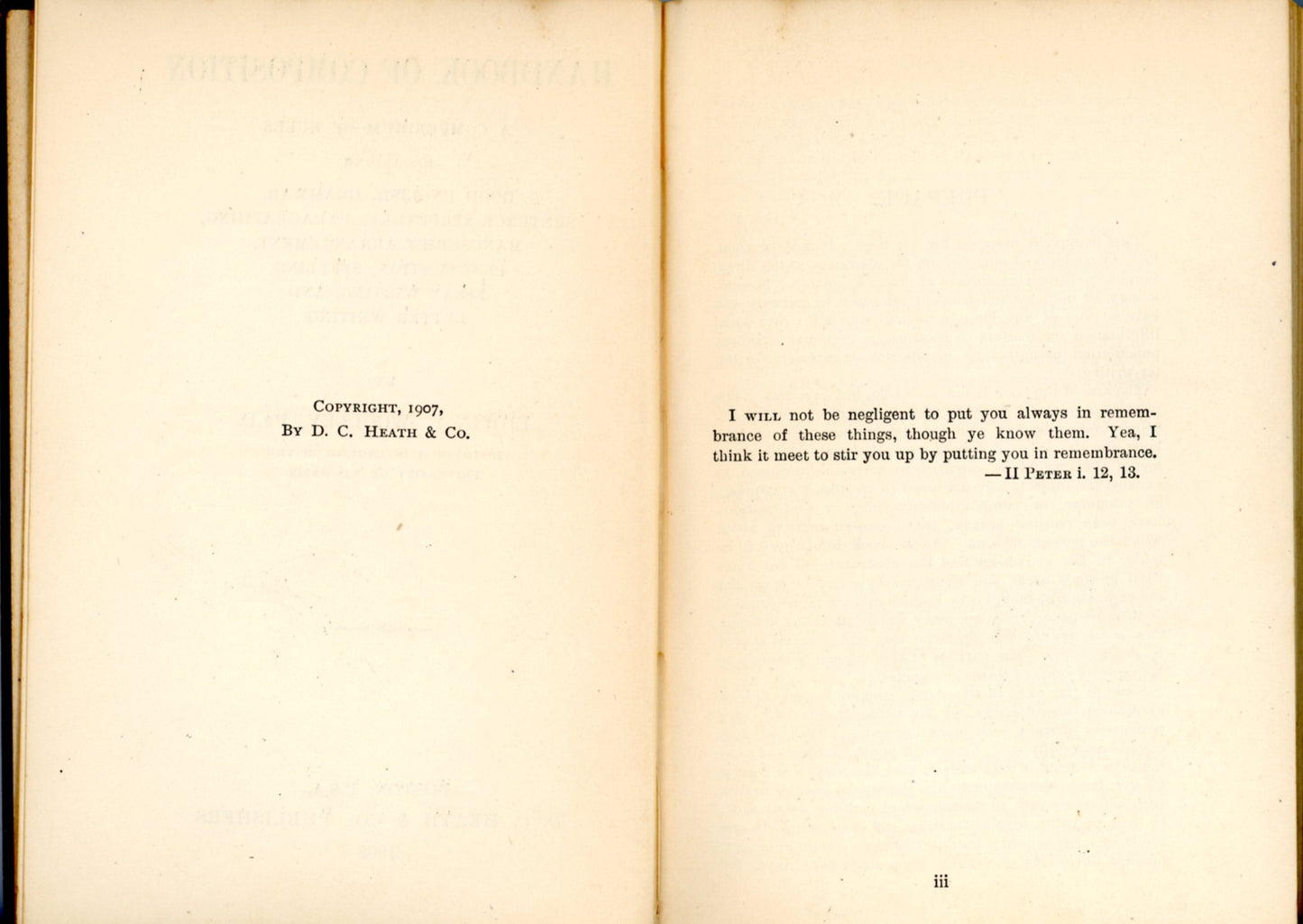 Handbook of Composition by Edwin C. Woolley ©1907 First Edition