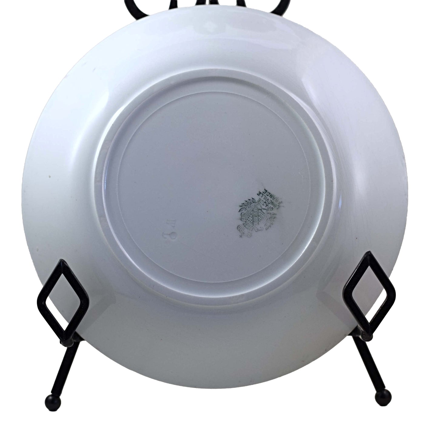 Antique Lunéville Faïence Strawberry Rimmed Soup Bowl | French Tin-Glazed Earthenware c.1900 BOWL 1 BACK MARK