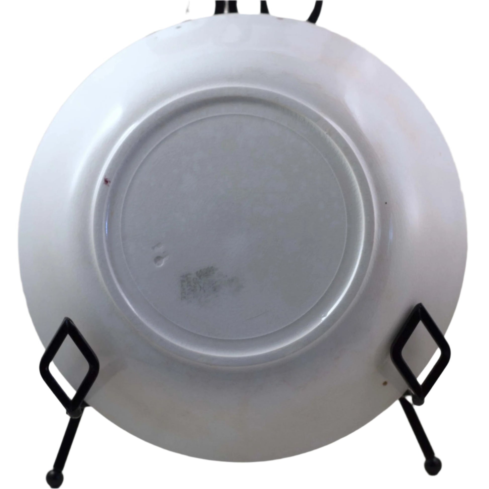 Antique Lunéville Faïence Strawberry Rimmed Soup Bowl | French Tin-Glazed Earthenware c.1900 BOWL 3 BACK MARK