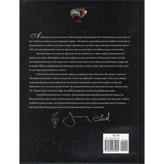Breakfast at Brennan's Cookbook | 1994 Second Edition Back Cover
