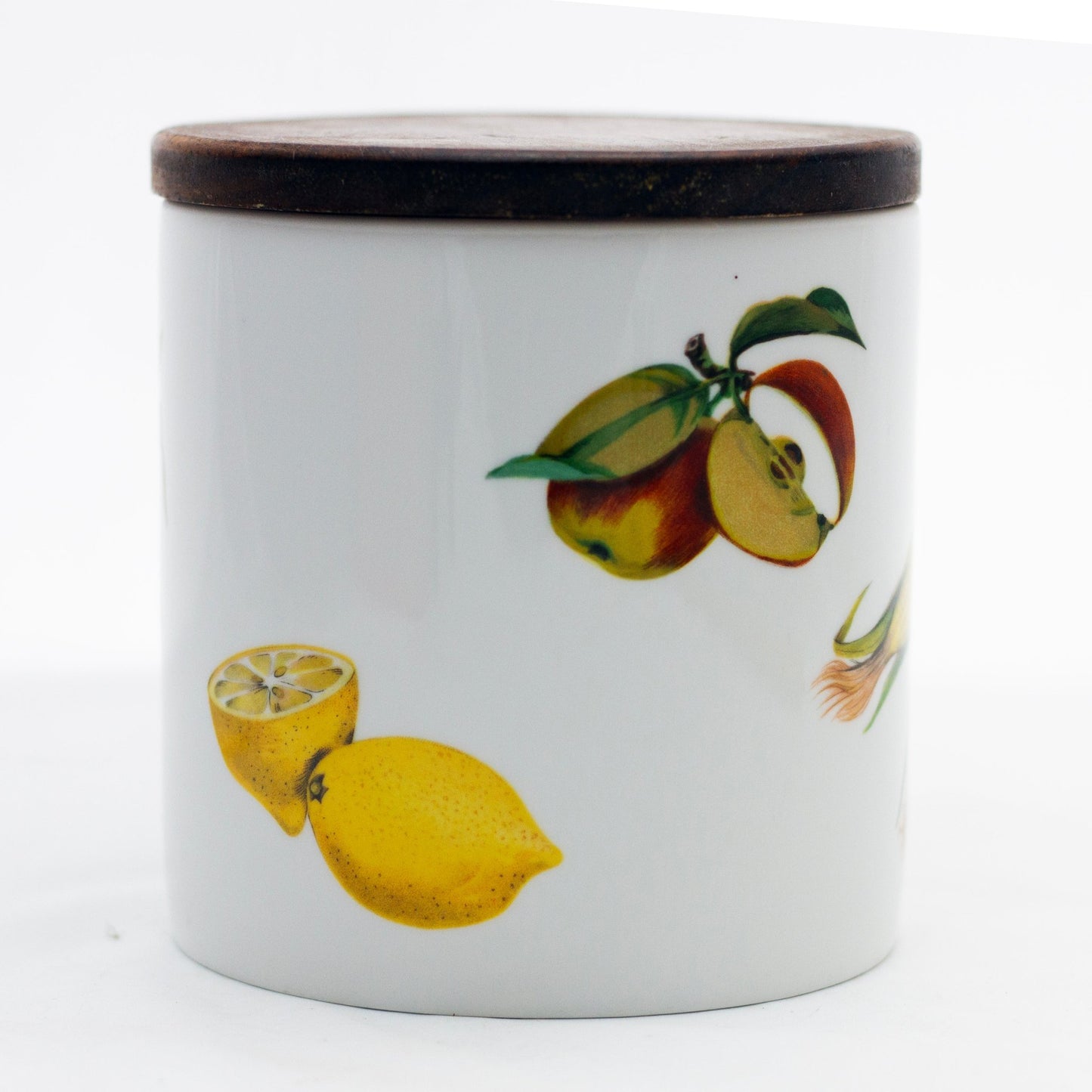 EVESHAM GOLD Sugar Canister with Wood Lid by Royal Worcester