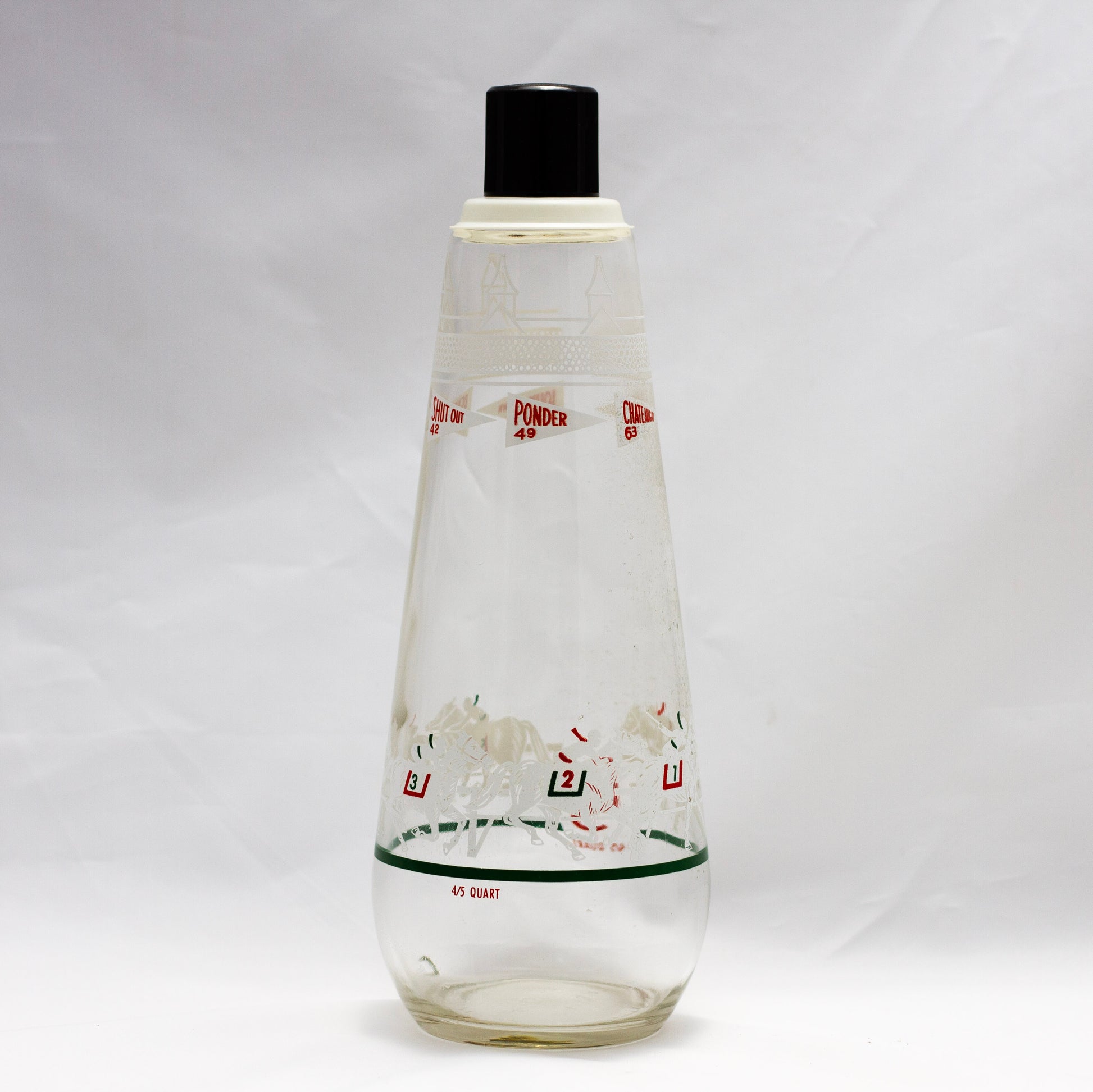 Vintage 1963 Double Springs Whiskey Kentucky Derby Winners Glass Decanter